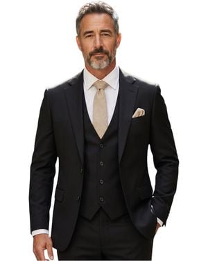 TruClothing Blackmens 3 Piece Formal Classic Business Workwear Suit