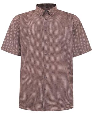 Fitzgerald London Short Sleeve Shirt Plus Size With Trendy Sandy Circles Design - Purple
