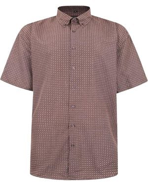 Fitzgerald London Short Sleeve Shirt Plus Size With Trendy Sandy Circles Design - Purple