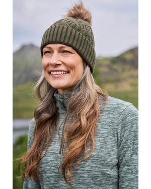 Mountain Warehouse 'Florence' Pom Pom Beanie Warm Cosy Outdoors Winter Hat Viscose - Grey