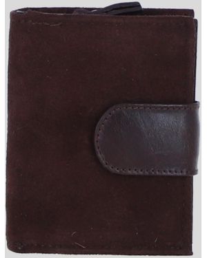 Ashwood Leather Suede & Rfid Protected Trifold Purse - Brown