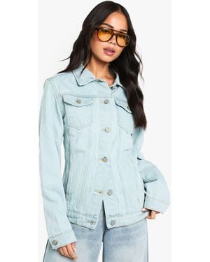 Boohoo Bleach Washed Oversized Denim Jacket - Blue