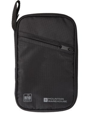 Mountain Warehouse Rfid Document Wallet Compact Travel Purse Lightweight Safe Slimline Card Holder - Black