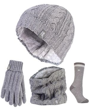 Heat Holders Ladies Thermal Winter Set - Grey