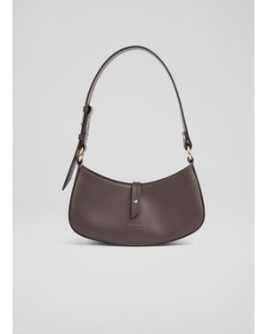 LK Bennett Beatrice Shoulder, Chocolate - Grey