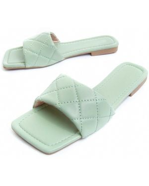 Montevita Flat Sandal Palanti In Verde - Groen