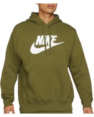 Nike Hoodie Bv2973 Sportswear Club Fleece Graphic Pullover Sweat - Green