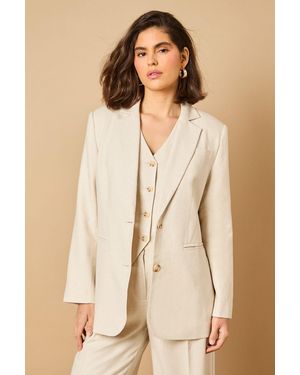 Oasis Linen Oversized Blazer - Natural
