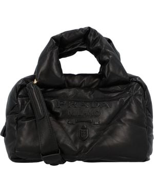 Prada Leather Handbag Bag - Black