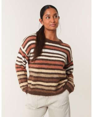 Blue Vanilla Colourful Jumper With Stripes - Brown
