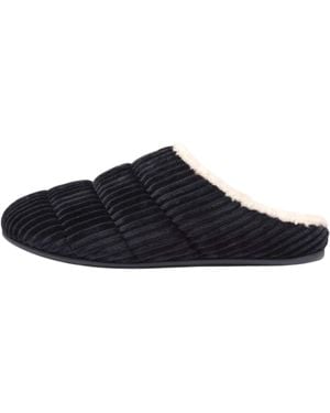 Fitflop Ladies Chrissie Corduroy Fleece Lined Slippers - Blue