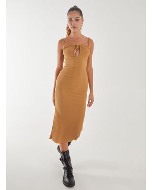 Pink Vanilla Crinkle Tie Midi Dress - White