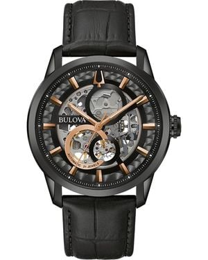 Bulova Sutton Automatic Watch 98A283 Leather (Archived) - Black