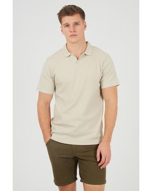 Brave Soul Light Trophy Neck Polo Shirt - Natural