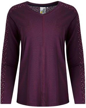 Weird Fish Ladies Topia Organic Long-Sleeved Top (Mulled) - Purple