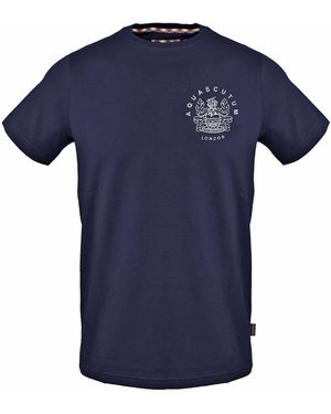 Aquascutum Crew Neck Short Sleeve Jersey T-Shirt - Blue