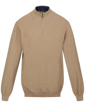 Regatta Keaton Zip Neck Long Sleeve Jumper - Natural