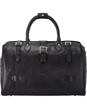 Infinity Leather Genuine Duffle Holdall Vintage Travel Gym Bag - Black