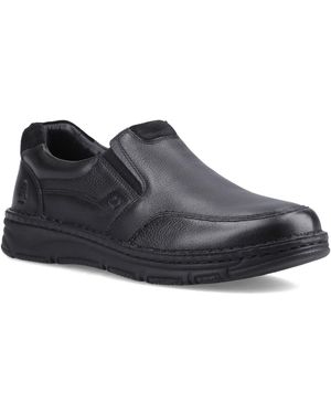 Hush Puppies Franco Slip On Leather Loafers - Black