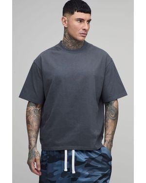 BoohooMAN Tall Oversized Super Heavy Soft Touch T-Shirt - Blue