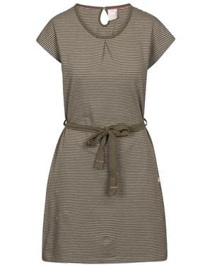 Trespass Ladies Lidia Round Neck Cotton Dress (Herb Stripe) - Grey