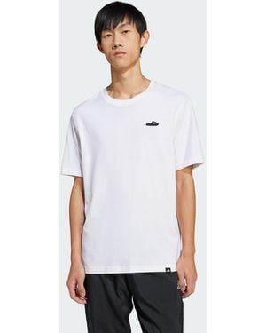 adidas Lounge Slide Graphic Tee - White