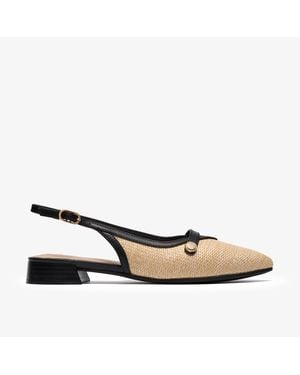 Clarks Natalyn Sling Natural Raffia Shoes - Brown