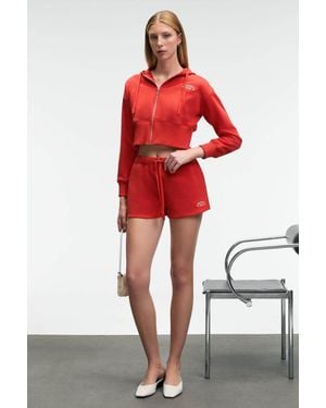 Grimelange Embroidered High Waist Sweat Shorts