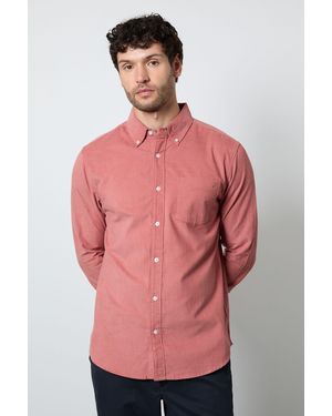 MAINE Corduroy Long Sleeve Shirt Cotton - Red