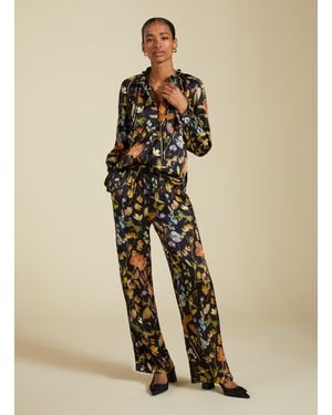 Baukjen Mandy Printed Satin Trousers - Natural
