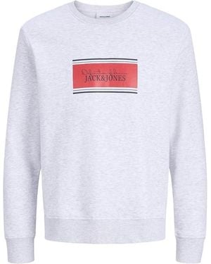 Jack & Jones Crew Neck Sweatshirt Casual Pullover - White