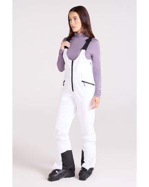 Mountain Warehouse Softshell Bib Front Ski Trousers Warm Fleece Lined Windproof Winter Trouser - White