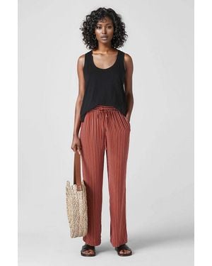 Whistles Wide Leg Stripe Trousers - Red