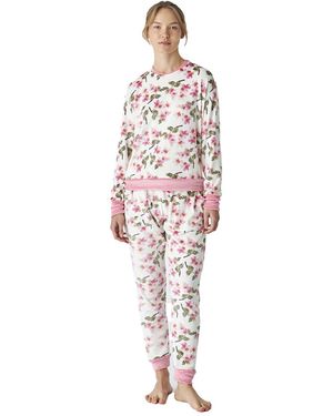 J&j Brothers Winter Pyjamas Long Sleeve Velvet Jjb4 - White
