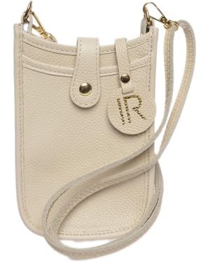 Isabella Rhea Beige Rundleer Tas - Naturel