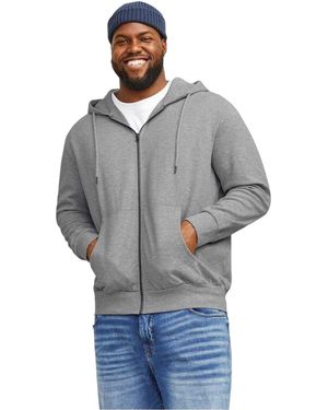 Jack & Jones Jack And Jones Big & Tall Full Zip Hoodie (Grijze Melange) - Grijs