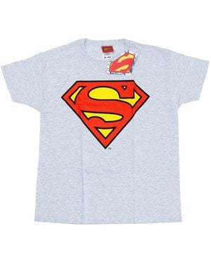 Dc Comics Superman Logo T-Shirt (Heather) Cotton - White