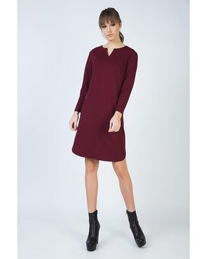 Conquista Long Sleeve Sack Dress - Red