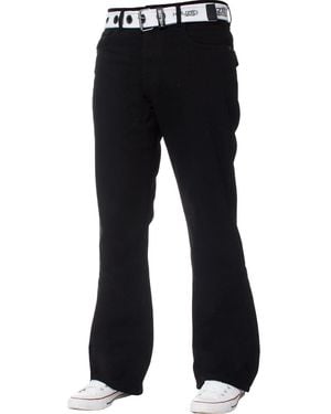 Kruze By Enzo Bootcut Denim Jeans - Black