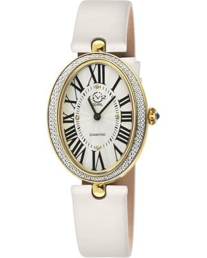 Gv2 Piazza Navona Lt Case, Dial, Almond Handmade Italian Leather Silk Strap - Black