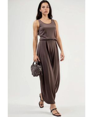 Busem Plissé Modal Jumpsuit - Bruin