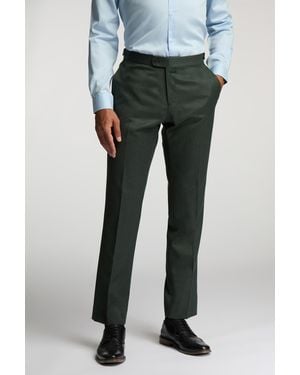 Alexandre Silver Label Of England Tailored Fit Flannel Trousers - Green