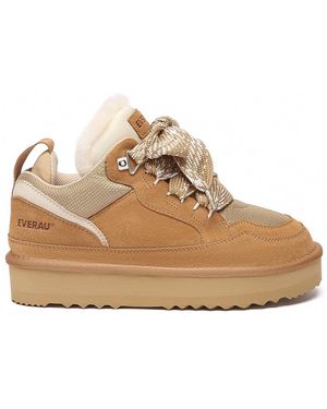 EverAu Australia Ever Au Papuan Lace Up Platform Trainer Boots - Natural