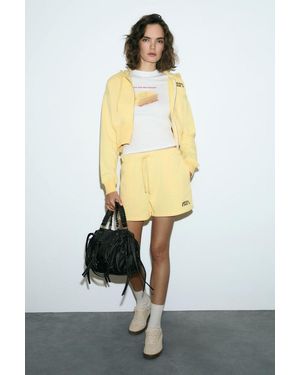 Grimelange Hooded Crop Zip Sweatshirt - White