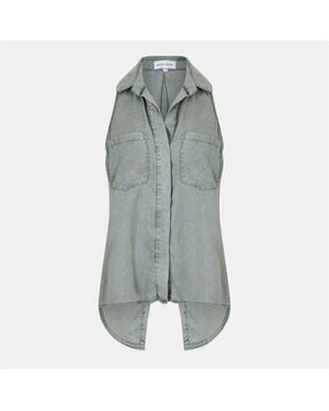Bella Dahl Regular Fit Back Slit Shirt - Grey