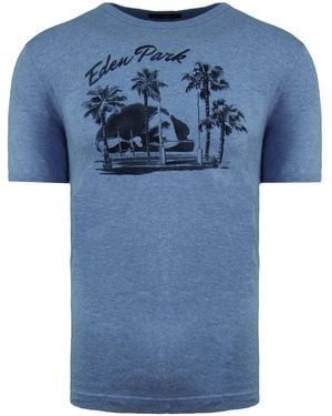 Eden Park Paris Beach Logo T-Shirt Cotton - Blue
