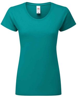 Fruit Of The Loom Ladies Fit Ringspun Premium Tshirt (Ocean) Cotton - Green