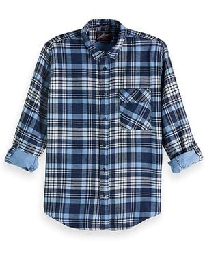 Scotch & Soda Long Sleeve Chequered Shirt 145422 0218 Cotton - Blue