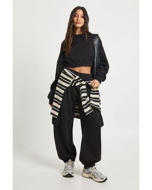 Boohoo Boxy Sweatshirt Cargo Jogger Tracksuit - Blue