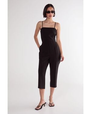 Nasty Gal Tailored Capri Playsuit - Blue